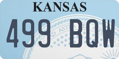KS license plate 499BQW