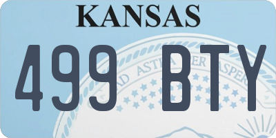 KS license plate 499BTY
