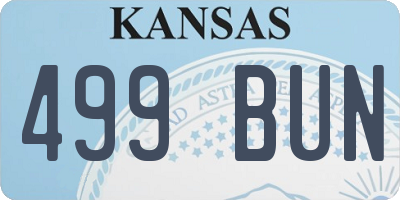 KS license plate 499BUN