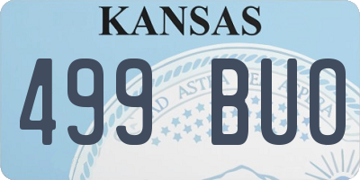 KS license plate 499BUO
