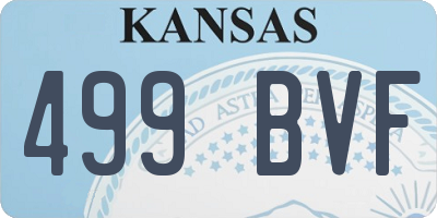 KS license plate 499BVF