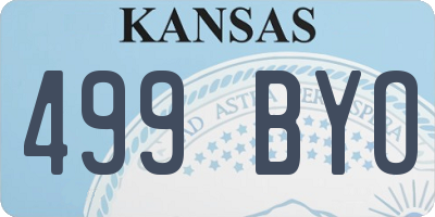 KS license plate 499BYO