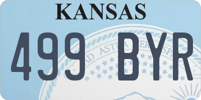 KS license plate 499BYR