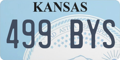 KS license plate 499BYS