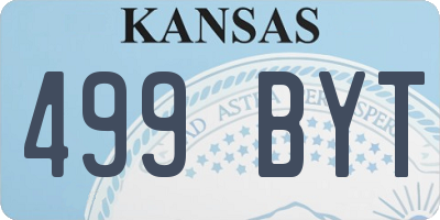 KS license plate 499BYT