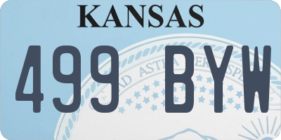 KS license plate 499BYW