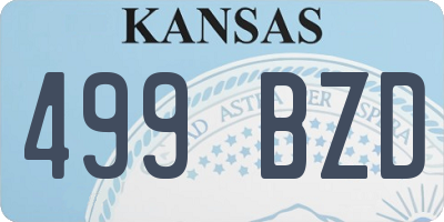 KS license plate 499BZD