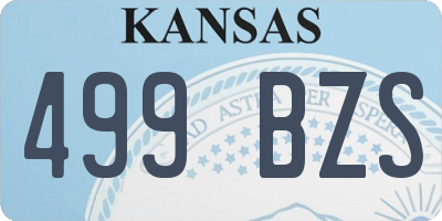 KS license plate 499BZS