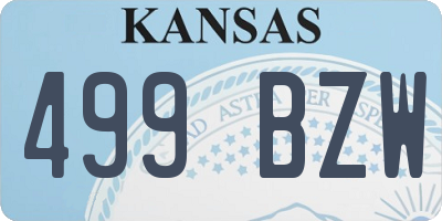 KS license plate 499BZW