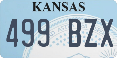 KS license plate 499BZX