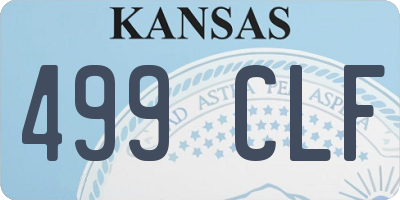 KS license plate 499CLF