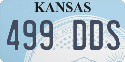 KS license plate 499DDS