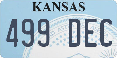 KS license plate 499DEC