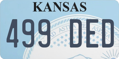 KS license plate 499DED