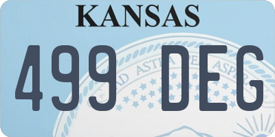 KS license plate 499DEG