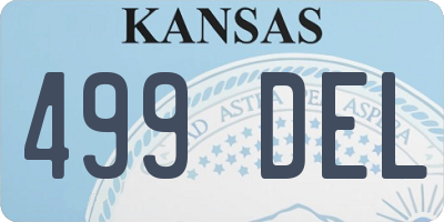 KS license plate 499DEL