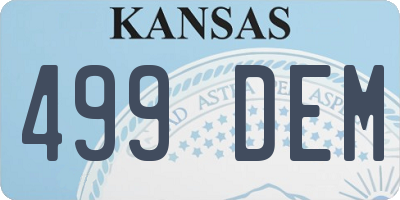 KS license plate 499DEM