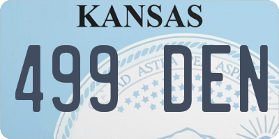 KS license plate 499DEN