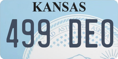 KS license plate 499DEO