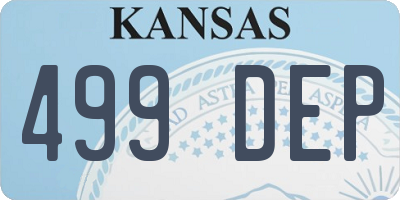 KS license plate 499DEP