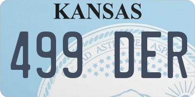 KS license plate 499DER