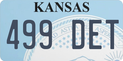 KS license plate 499DET