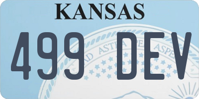 KS license plate 499DEV
