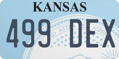 KS license plate 499DEX