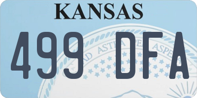 KS license plate 499DFA