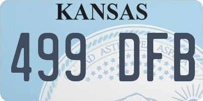 KS license plate 499DFB