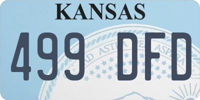 KS license plate 499DFD