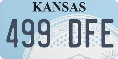 KS license plate 499DFE