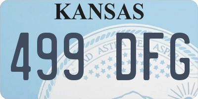 KS license plate 499DFG
