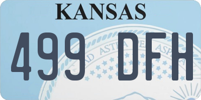 KS license plate 499DFH