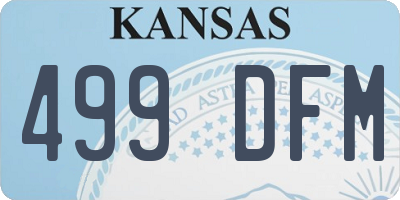 KS license plate 499DFM