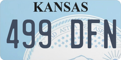 KS license plate 499DFN