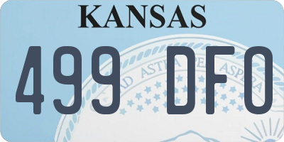 KS license plate 499DFO