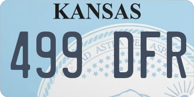 KS license plate 499DFR