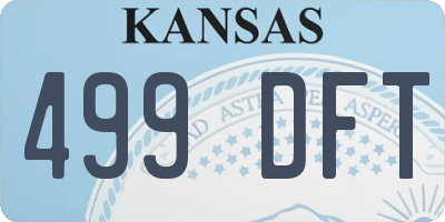 KS license plate 499DFT