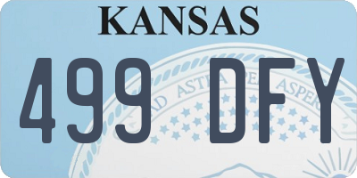 KS license plate 499DFY