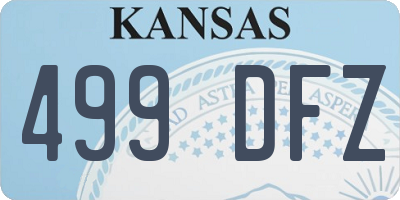 KS license plate 499DFZ