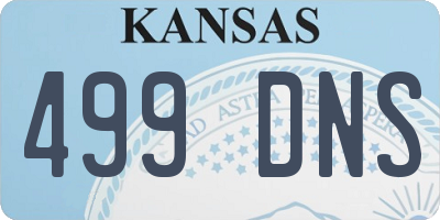 KS license plate 499DNS