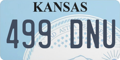 KS license plate 499DNU