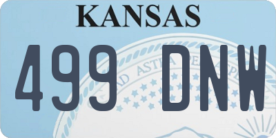 KS license plate 499DNW