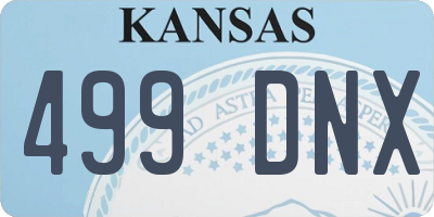 KS license plate 499DNX