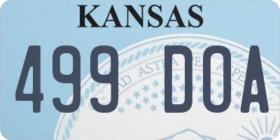 KS license plate 499DOA