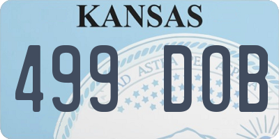 KS license plate 499DOB