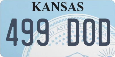 KS license plate 499DOD