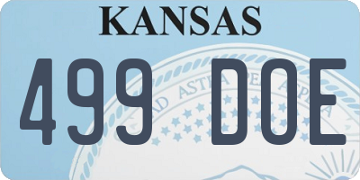 KS license plate 499DOE