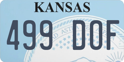 KS license plate 499DOF